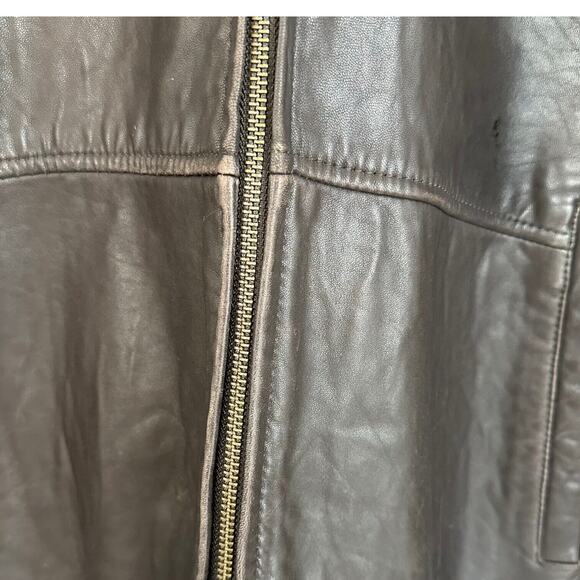 RC Comstock Expedition Aviator Flight Bomber Jacket Brown Leather Faux Fur Lined - Picture 10 of 16